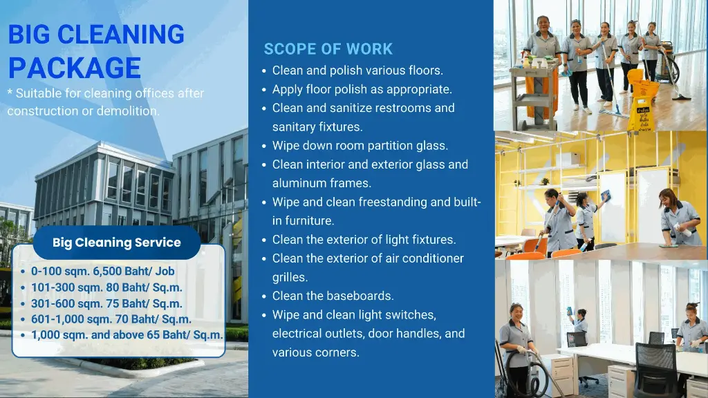 Big Clean Service for an area of 601 – 1,000 sq.m.