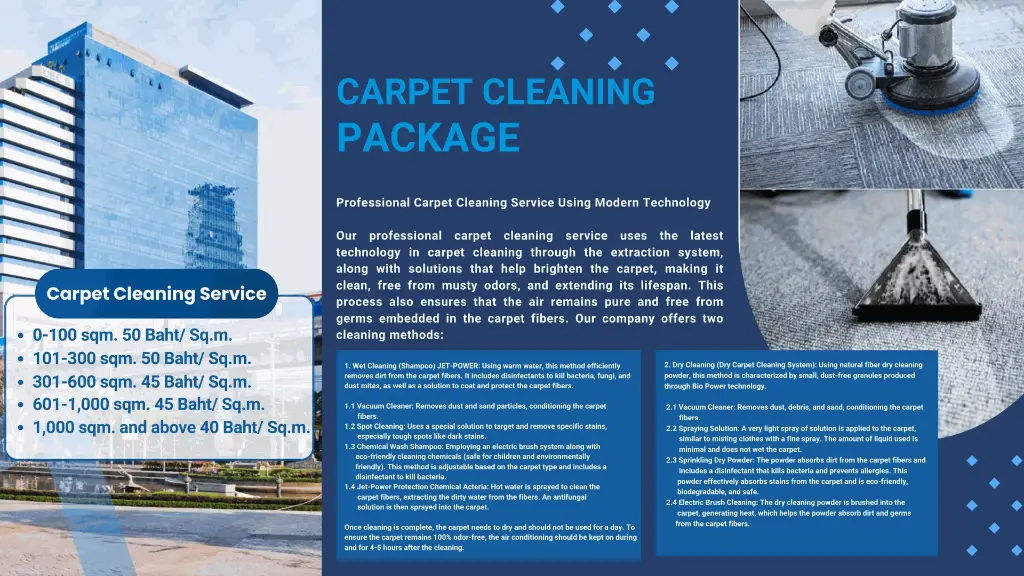 Carpet Cleaning Service for an area of 1,000 and above.