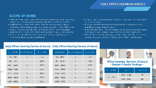 [9CLS200361] Daily Office Cleaning Service for an area of 50-800 Sq.m. (8 hours)