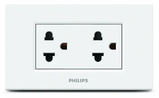 [9CLS200272] Replacement service : PHILIPS single socket unit 3 gang PHILIPS model LEAF, white, with cover